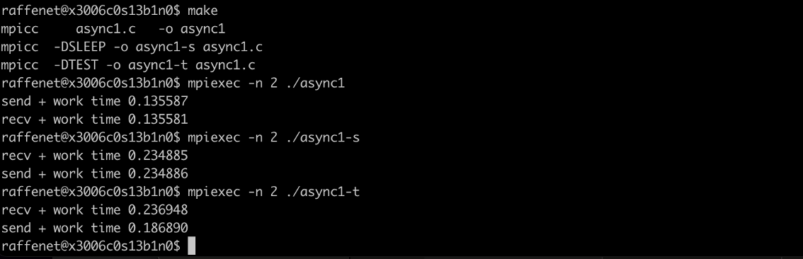 async example on a single node of Polaris