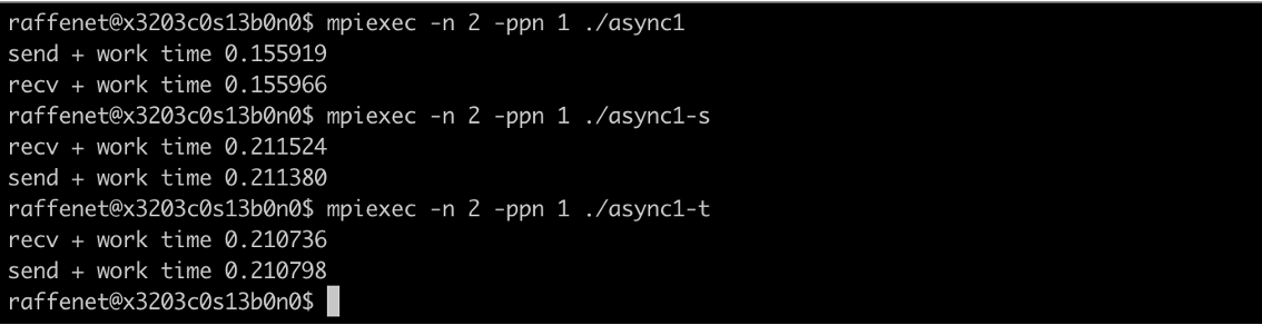 async example on a single node of Polaris